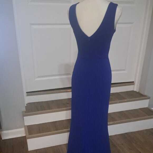 Woosea Royal Blue Sleeveless V-Neck Split Evening Long Dress Size Small NWT - Picture 6 of 10